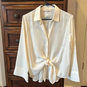 Tie front georgette blouse